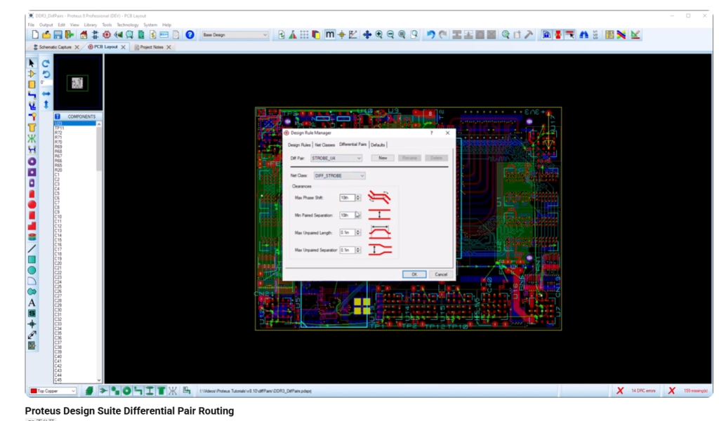 Proteus design suite differential pair routing
