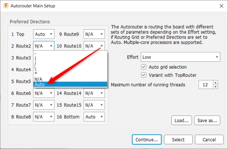 Autorouter tool on the exact layer in Fusion 360