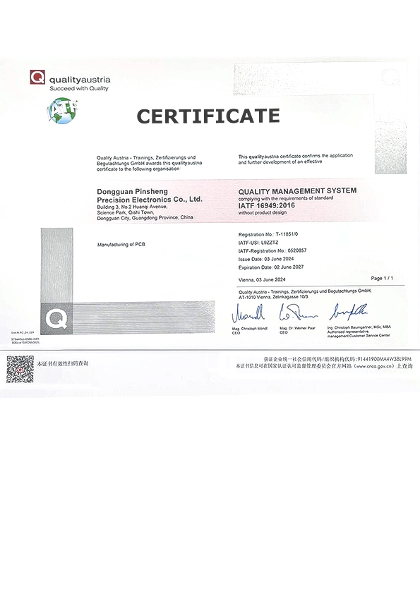 IATF 16949 Certificate