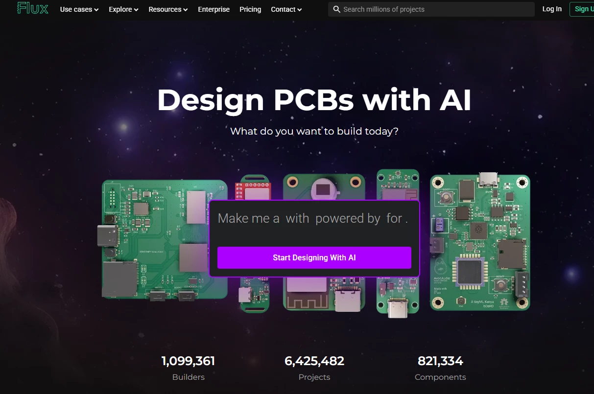 FLUX Design PCBs with AI